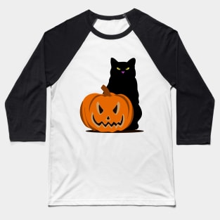 Black cat and pumpkin Baseball T-Shirt